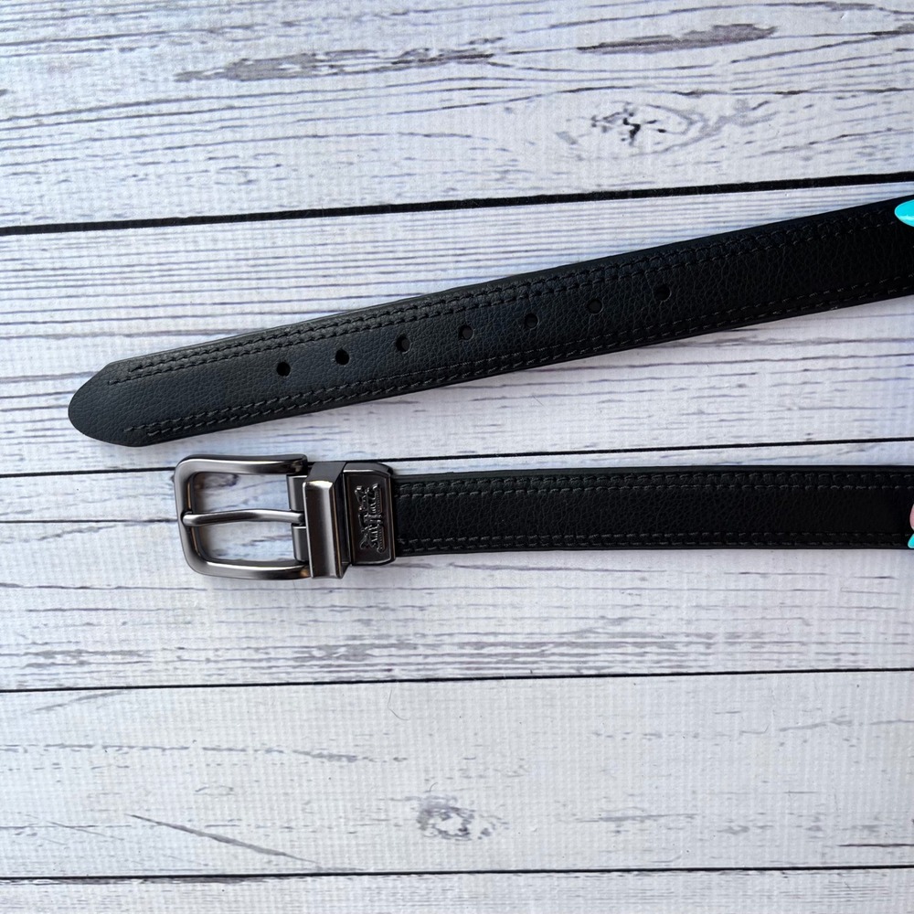 Levis Logo Gun Metal Buckle Mens Belt LG 30/32 Preppy Workwear Casual Formal - Picture 4 of 5